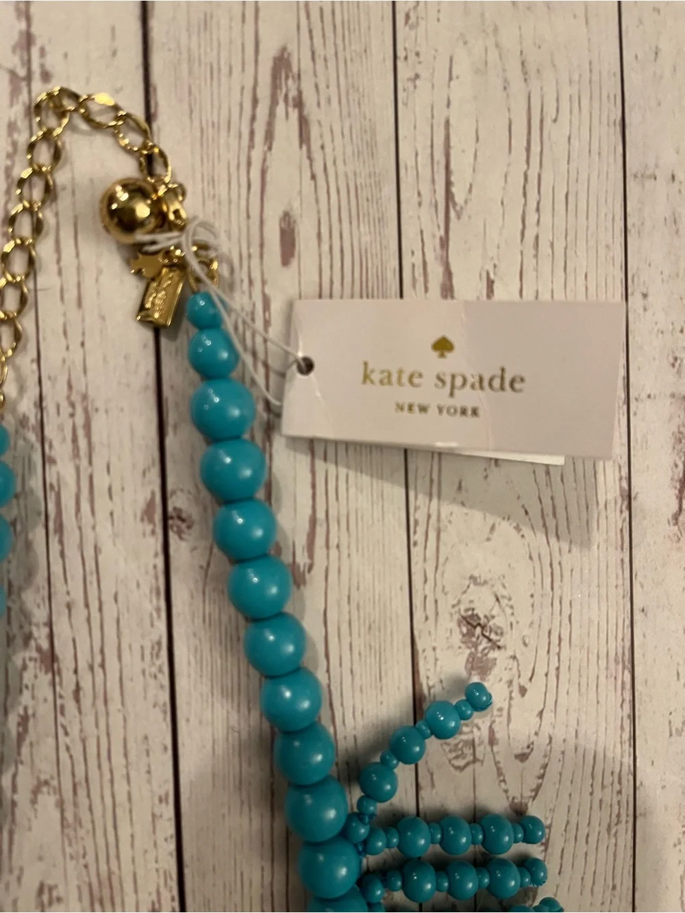 kate spade Boho Festival Turquoise Beaded Fringe Statement Necklace